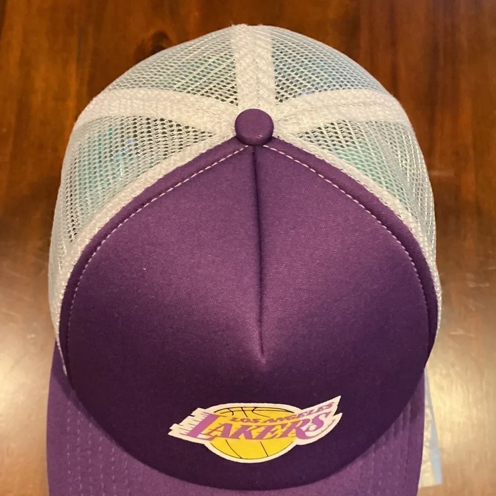 Lakers Mesh Trucker SnapBack Old School Retro Cap Hat Adult